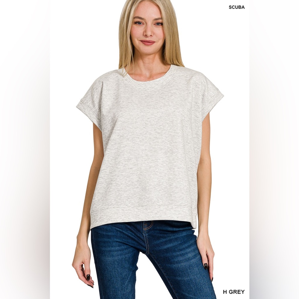 Zenana SCUBA SHORT SLEEVE SWEATSHIRTS